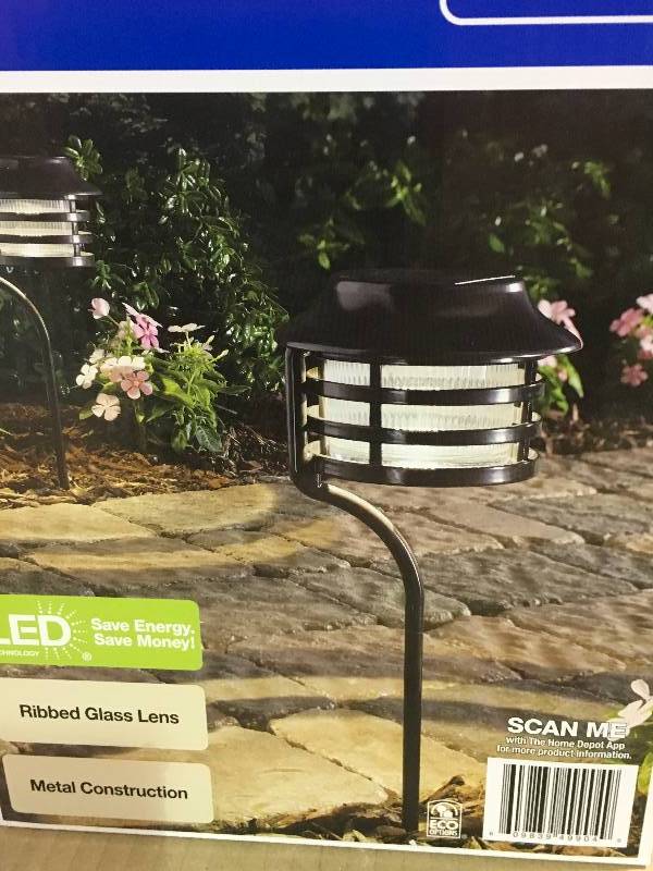 lot 34 image: LOT OF 2 Solar Bronze Outdoor Integrated LED New Age Pagoda Landscape Path Light (2-Pack) not used