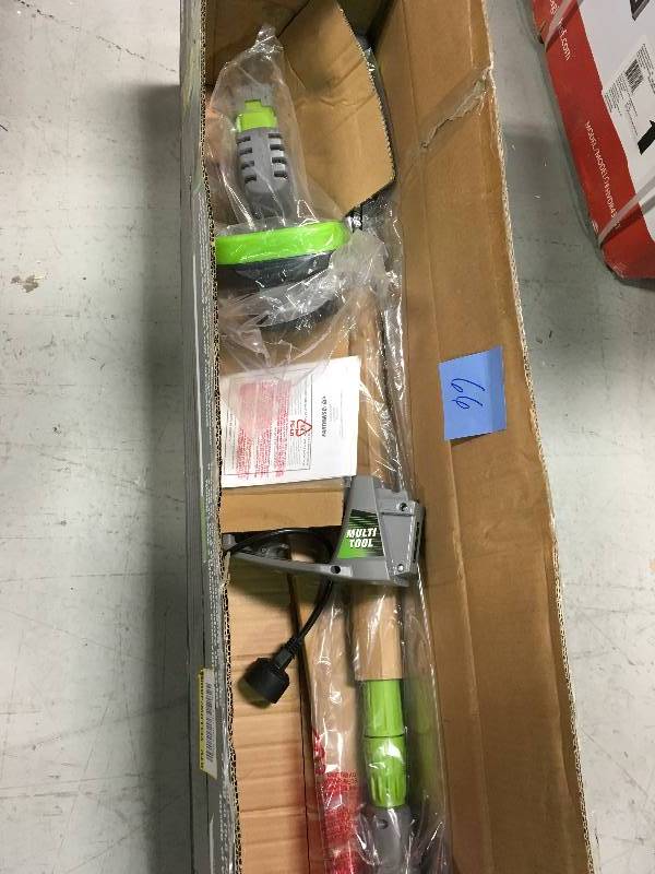 lot 66 image: EARTHWISE 2 in 1 18 in. 4.5 Amp Electric Multi-Tool PoleHedge Trimmer not used