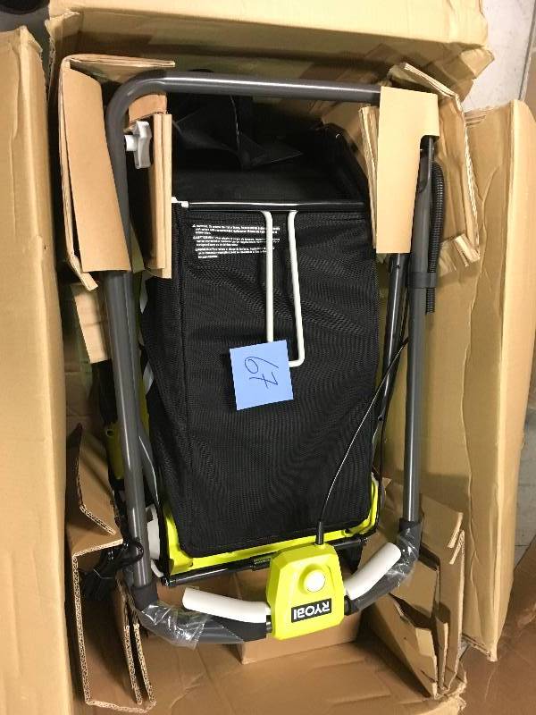 lot 67 image: Ryobi 16 in. 40-Volt Lithium-Ion Cordless Battery Walk Behind Push Lawn Mower - 4.0 Ah BatteryCharger Included  USED  in good condition