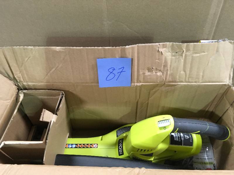 lot 87 image: Ryobi ONE 150 MPH 200 CFM 18-Volt Lithium-Ion Hybrid Leaf BlowerSweeper - Battery and Charger Not Included  in good condition