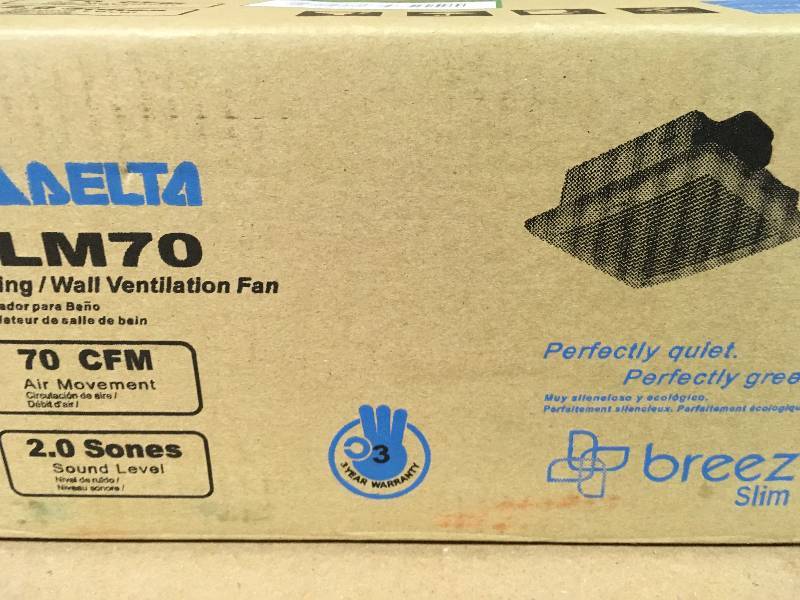 lot 13 image: Delta Breez Bathroom Fan Single Speed 70 CFM 2.0 Sones not used