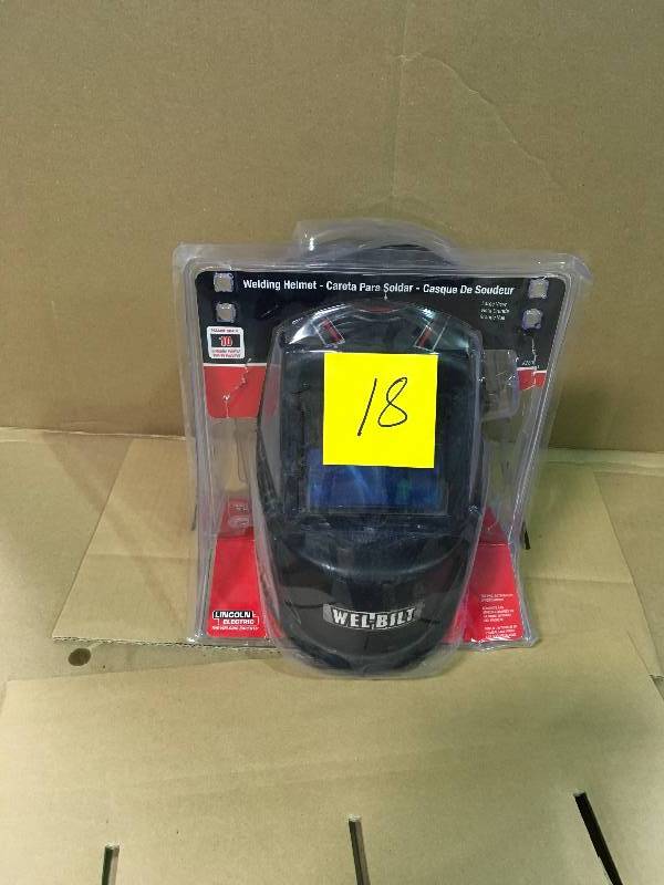lot 18 image: Lincoln Electric K2800-1 4.5 x 5.25 #10 Weld Helmet in like new condition