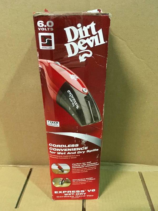 lot 19 image: Dirt Devil Express V6 Bagless WetDry Handheld Vacuum, BD10205   in good condition