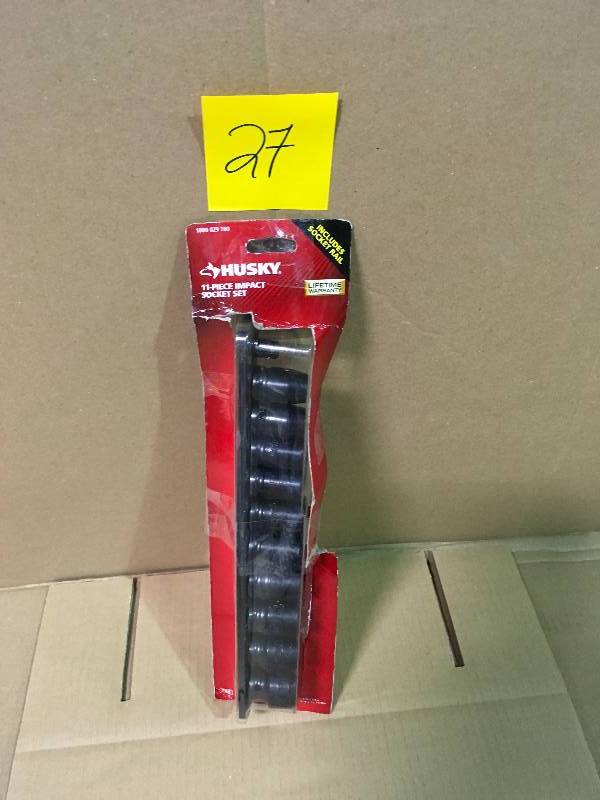 lot 27 image: HUSKY 12 in. Drive Standard SAE Impact Socket Set (11-Piece)  MISSING ONE