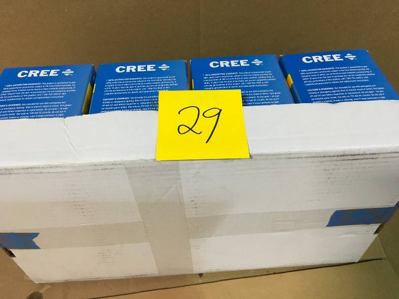 lot 29 image: Cree 65w Equivalent Soft White (2700k) Br30 Dimmable LED Light Bulb LOT OF 4 not used