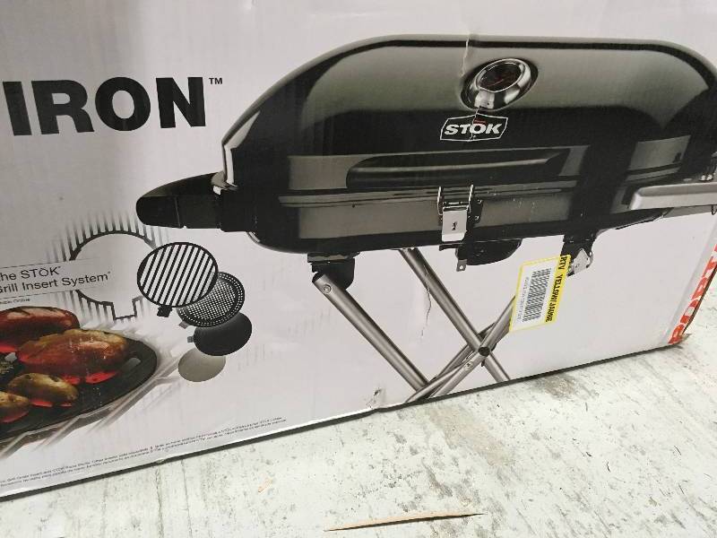 lot 32 image: STOK Gridiron Propane Gas Grill Black 348 sq. in. Single Burner Portable Mobile not used