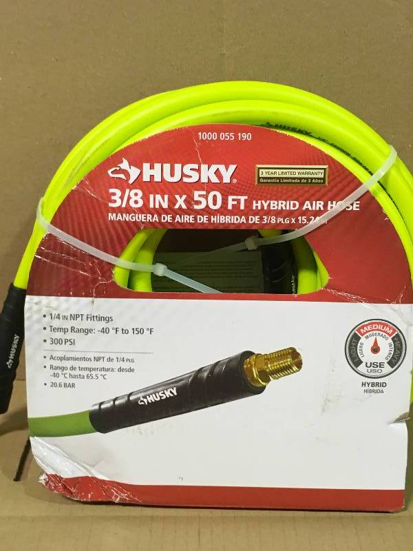 lot 64 image: HUSKY 38 in. x 50 ft. Hybrid Air Hose  not used