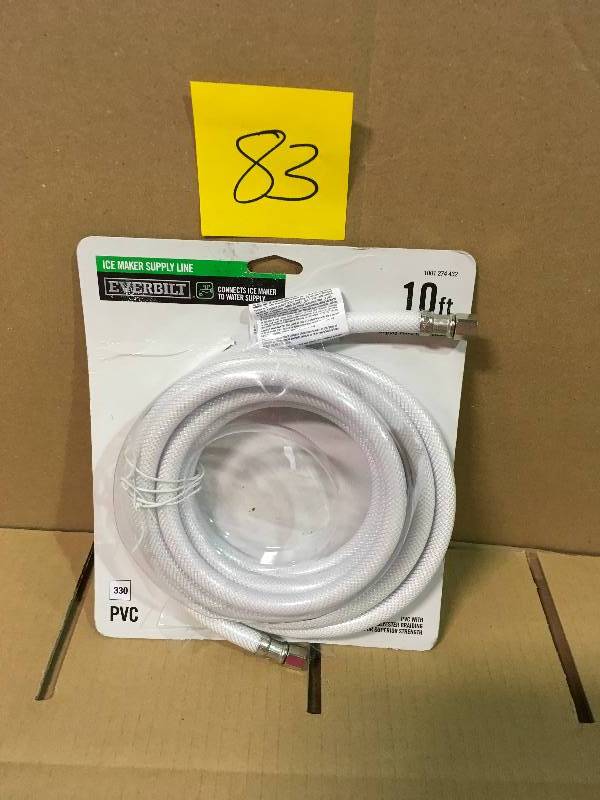 lot 83 image: Everbilt Ice Maker Supply Line 10 Ft 1001 274 432 14 X 14 in good condition