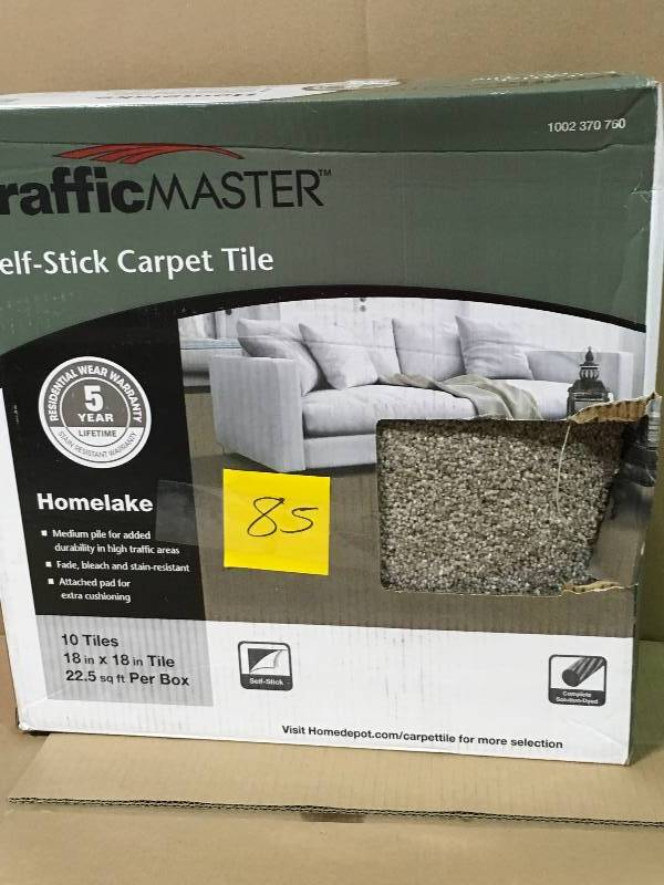 lot 85 image: Homelake Aston Texture 18 in. x 18 in. Carpet Tile (10 TilesCase) not used
