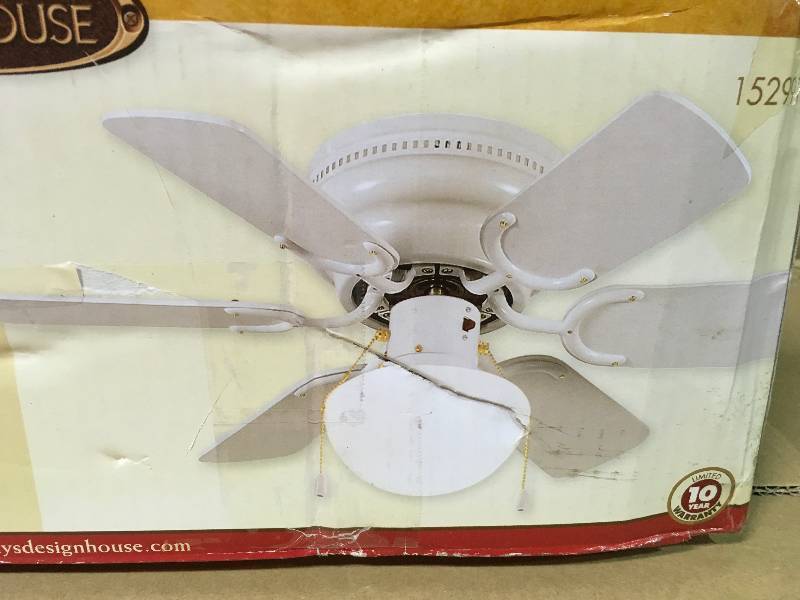 lot 101 image: Atrium 30.5 in. Indoor White Hugger Lighted Ceiling Fan not used