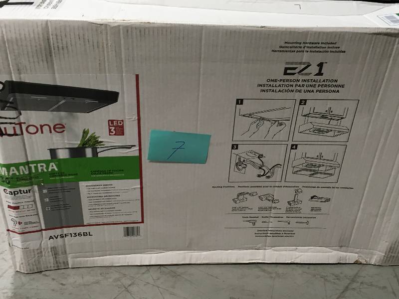 NuTone AVSF136BL Mantra 36 Convertible Range Hood, Black  in good condition