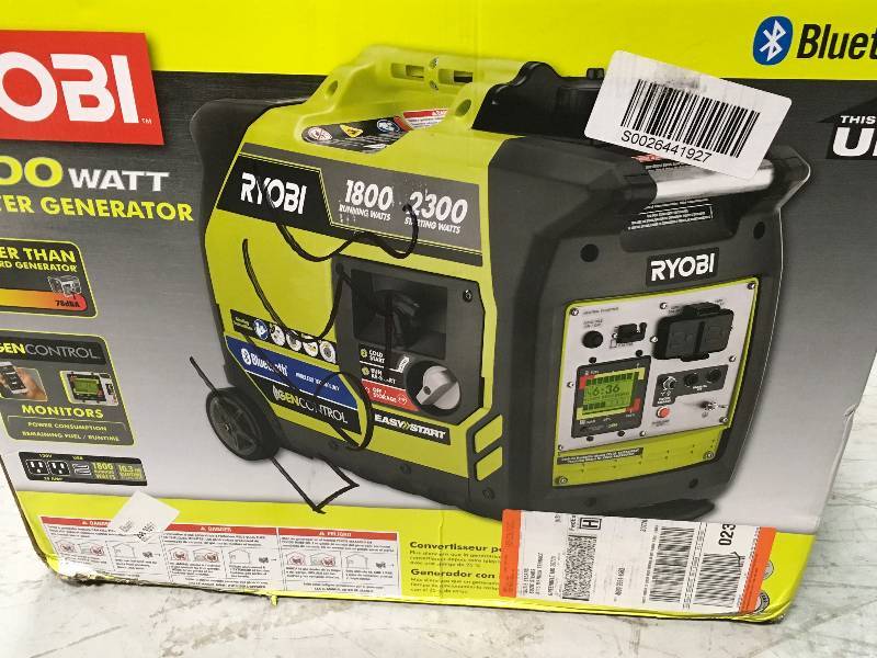 Ryobi Bluetooth 2,300-Watt Super Quiet Gasoline Powered Digital Inverter Generator  in good condition