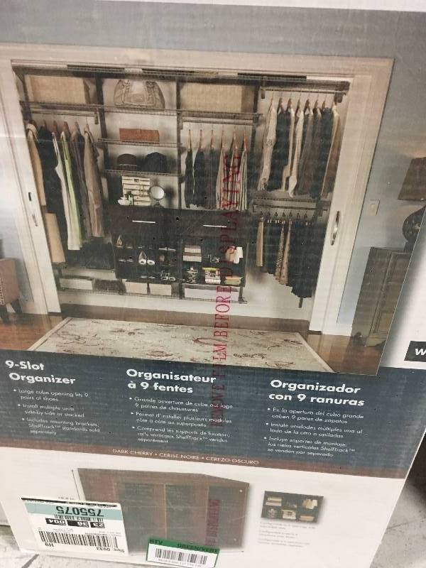 LOT OF TWO CLOSETMAID Elite 19-34 in. Dark Cherry 9-Cube Organizer not used