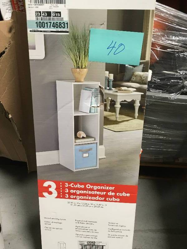 CLOSETMAID 12 in. W x 36 in. H White Stackable 3-Cube Organizer not used