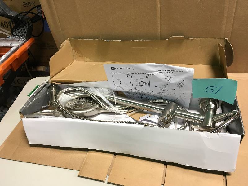 5-Spray Wall Bar Shower Kit in Brushed Nickel not used