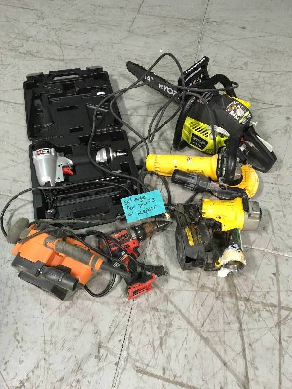 LOT of various Power TOOLS SALVAGE FOR PARTS OR REPAIR