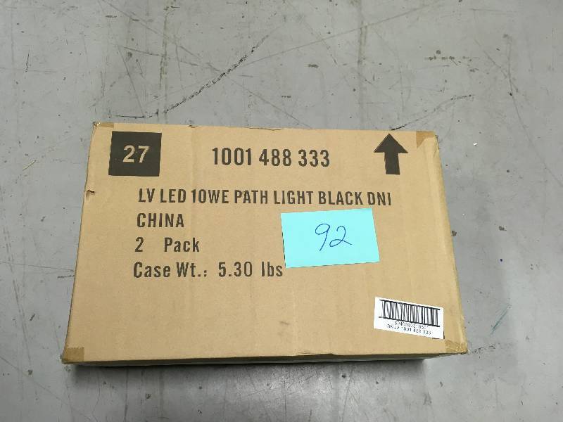 BOX OF 2 PACK Low-Voltage Black Outdoor Integrated LED Landscape Path Light with Shade Details not used