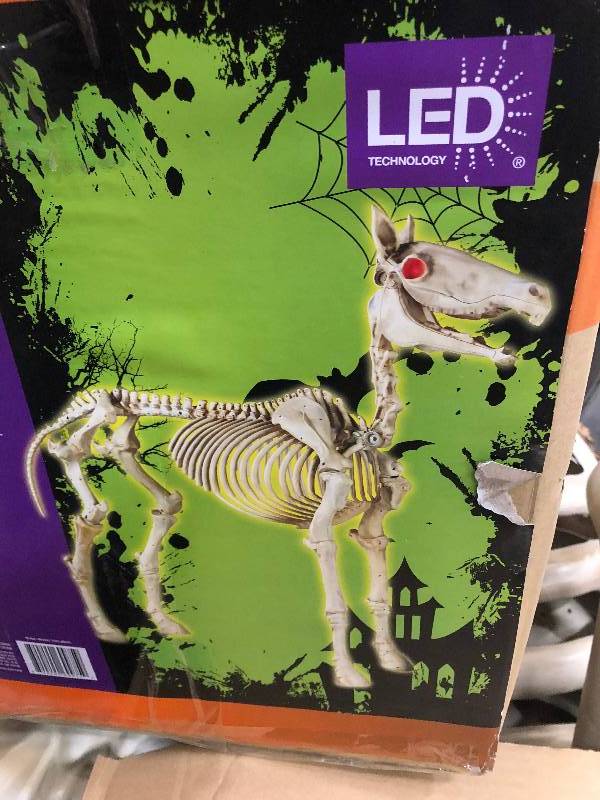 Home Accents Holiday 52 in. Standing Skeleton Pony with LED Illuminated Eyes