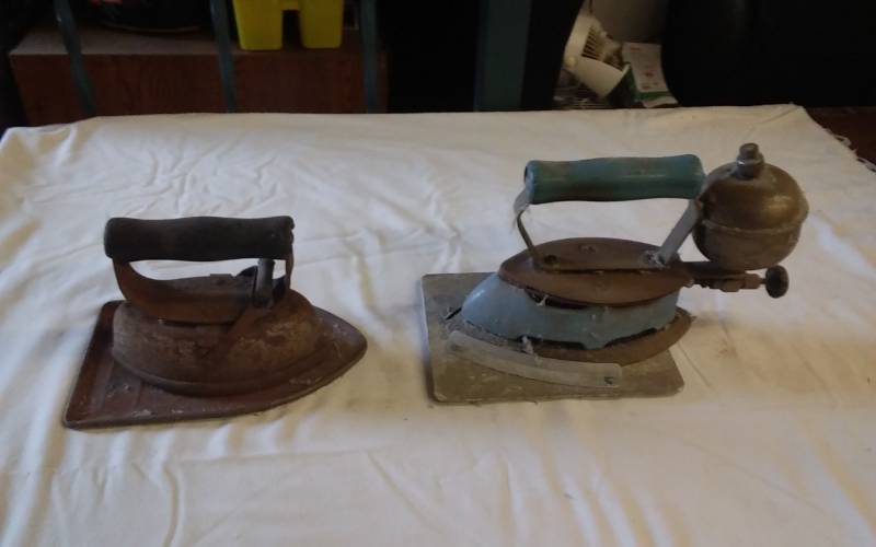 lot 13 image: Coleman #4A Iron With Trivet, Other Vintage Sad Iron With Trivet