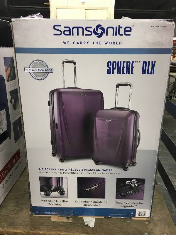 lot 142 image: Samsonite Sphere 2Pc Luggage, Retail $159.99