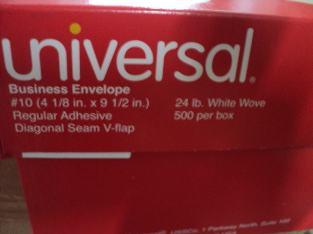 lot 10 image: 500 business envelopes, 100 inter-d...