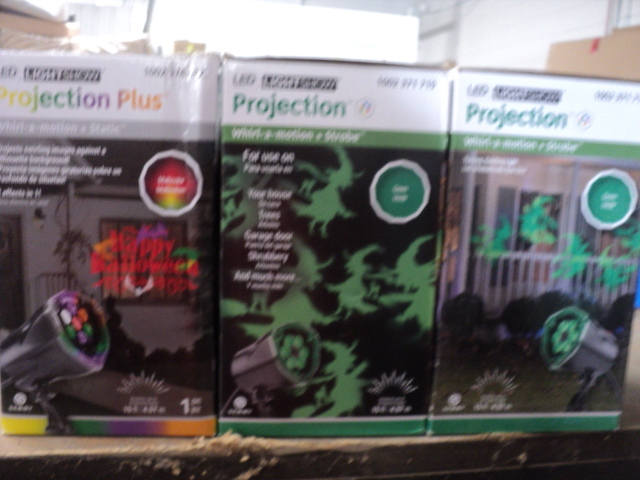 lot 49 image: 3 LED projection Halloween light sh...