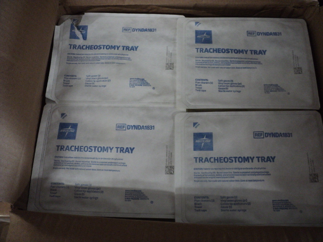 lot 52 image: Box of tracheostomy trays...