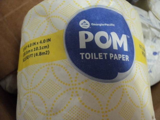lot 79 image: 40 single rolls of Pom toilet paper...