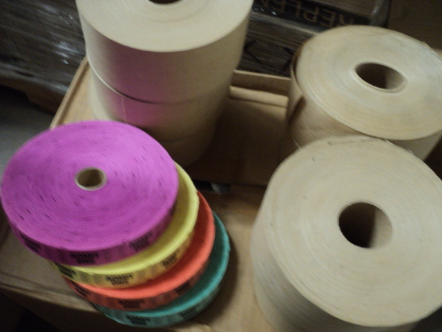 lot 122 image: tickets and rolls of tape...