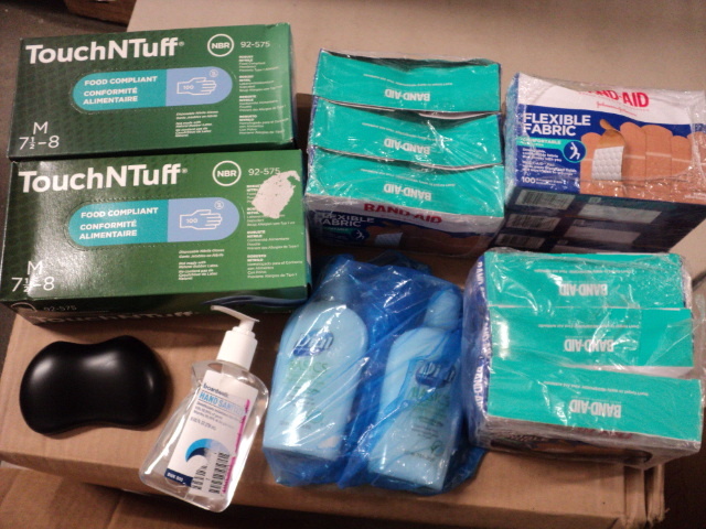 lot 133 image: Band-Aids, gloves and soap...