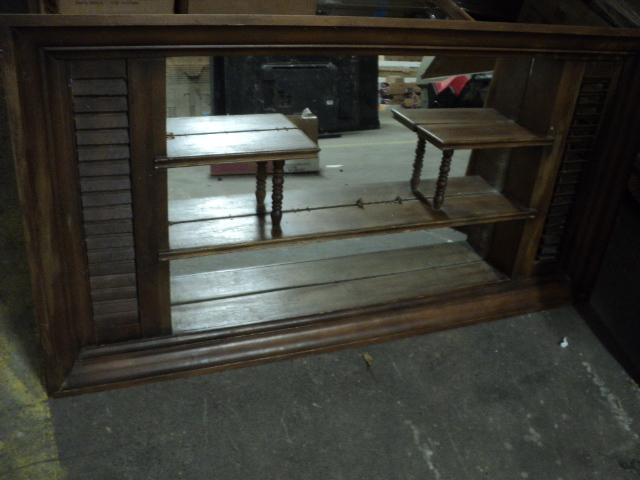 lot 191 image: wood shadow box with mirror 47x25...