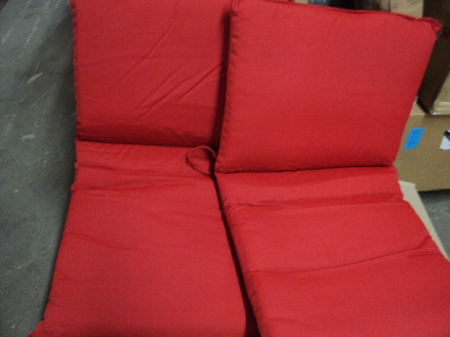 lot 236 image: 2 red chair cushions...