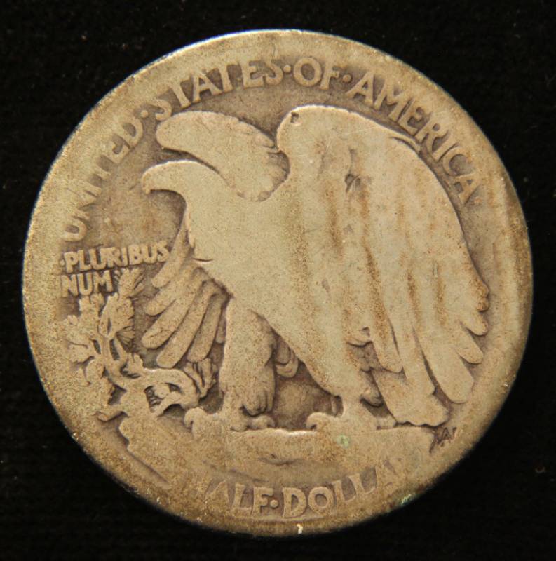 1916-S WALKING LIBERTY SILVER HALF DOLLAR