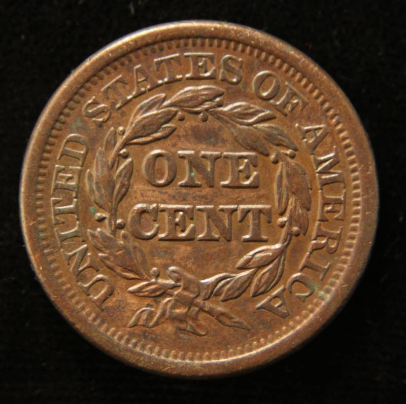 1851 US BRAIDED HAIR LARGE CENT AU