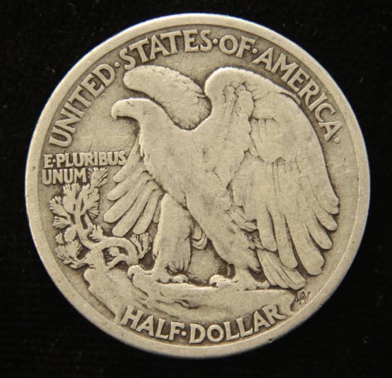 1917-D OBVERSE MINT MARK WALKING LIBERTY SILVER HALF DOLLAR