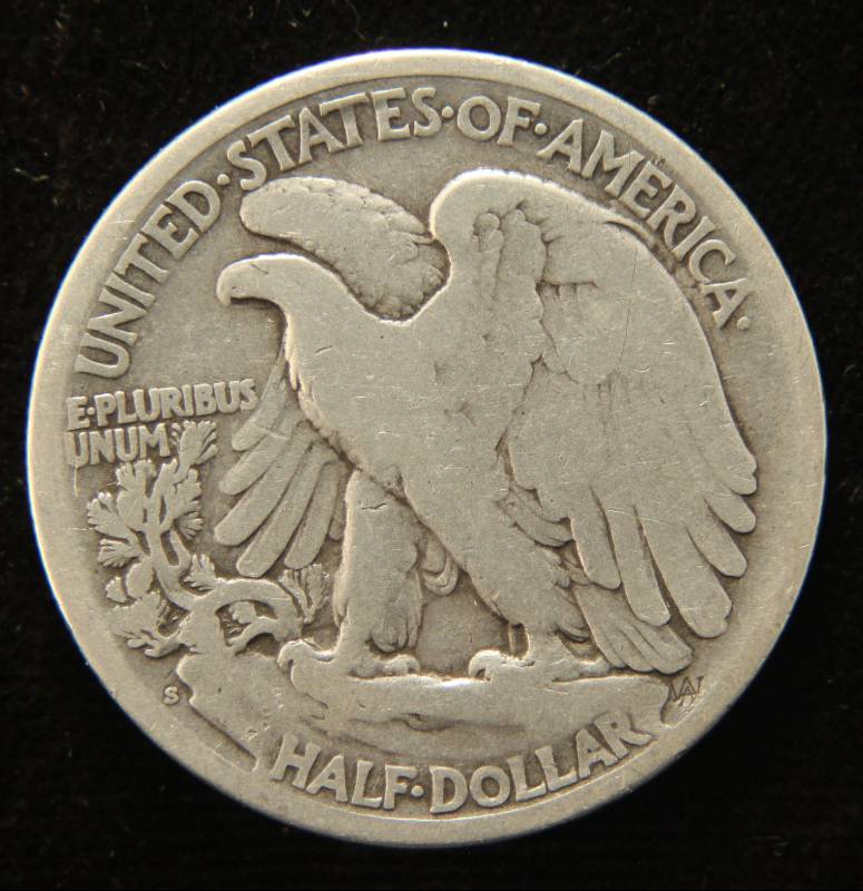 1917-S REVERSE MINT MARK WALKING LIBERTY HALF DOLLAR