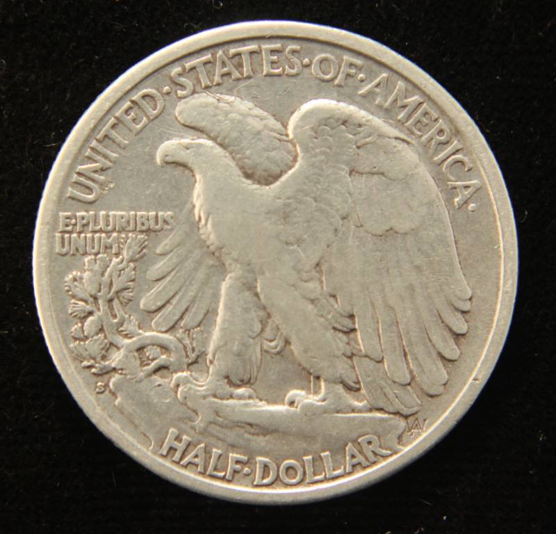 1918-S WALKING LIBERTY SILVER HALF DOLLAR