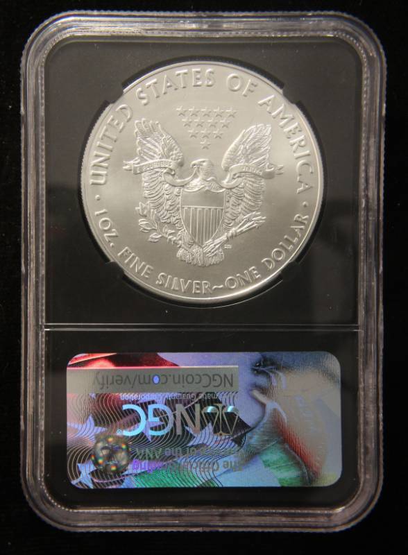 2017 (W) AMERICAN SILVER EAGLE 1 TROY OZ. .999 FINE SILVER MS69 NGC FIRST DAY