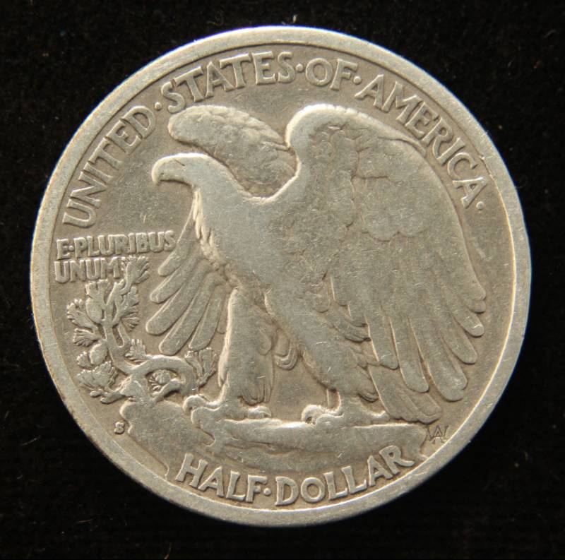 1929-S WALKING LIBERTY SILVER HALF DOLLAR