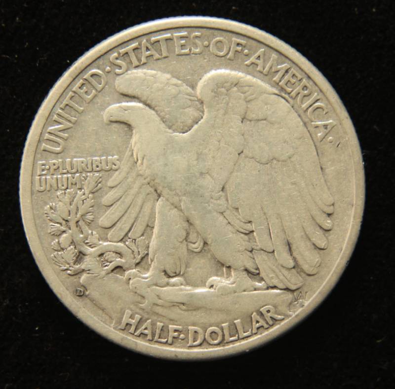 1938-D WALKING LIBERTY SILVER HALF DOLLAR
