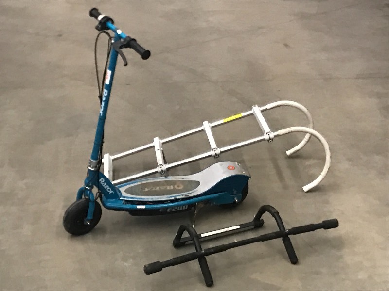 Razor Scooter, Swimming Pool Ladder, Exercise Bar
