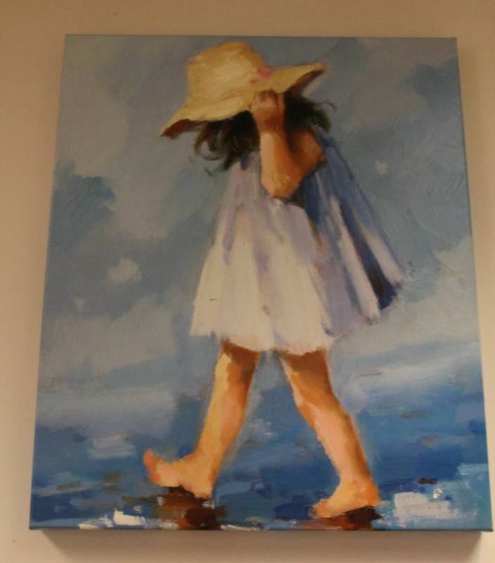 lot 21 image: Oil Over Canvas Art Work The Sisters