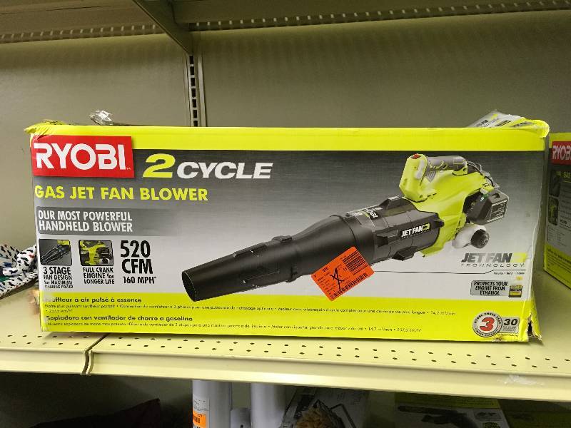 Ryobi 160 MPH 520 CFM 25cc Gas Jet Fan Blower, Retail $119.00