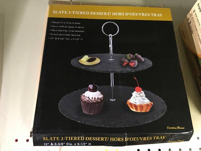 Slate 2 Tiered Dessert Tray