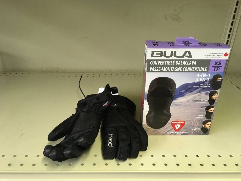 Primaloft 4-IN-1 Balaclava & Medium Adult Ski Gloves, Retail $17.96