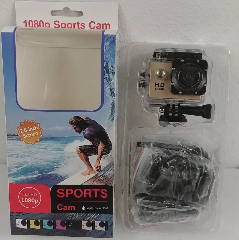 lot 20 image: GoPro style 1080p Sports Cam, Waterproof 30m, Bronze