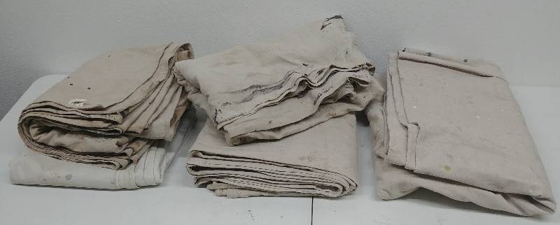 lot 10 image: Five(5) Heavy Canvass Drop Tarps