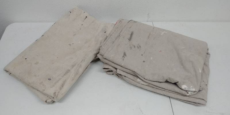 lot 13 image: Two(2) Heavy Canvass Drop Tarps