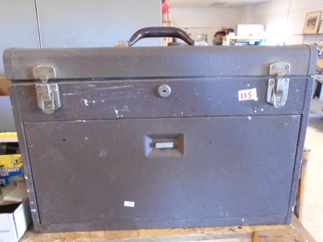 lot 115 image: Metal Tool Box and Tools