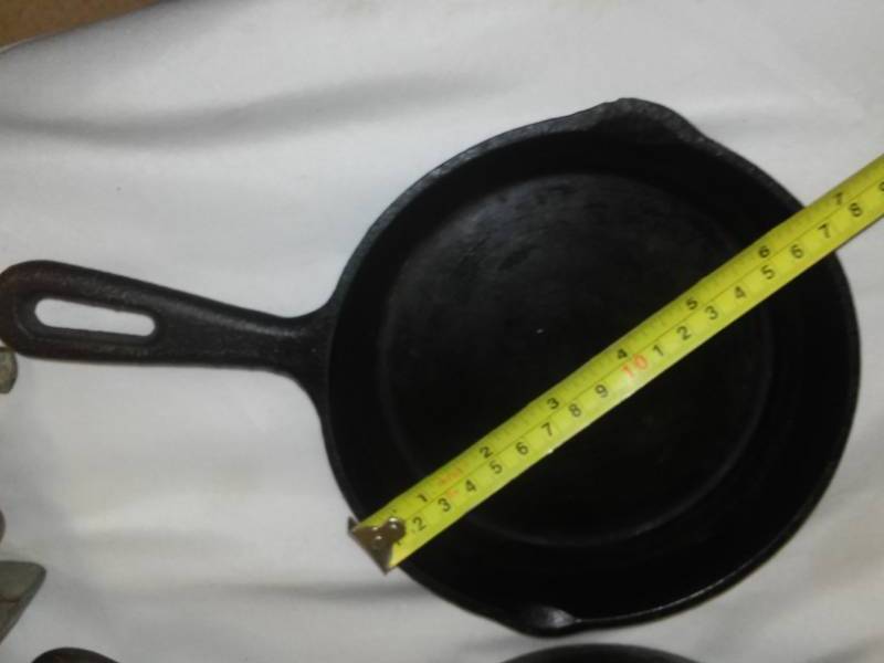 lot 49 image: Cast frying pan and more.